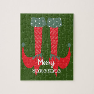Christmas Elf Heels Merry Christmas Jigsaw Puzzle