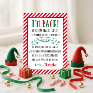 Christmas Elf I'm Back Custom Holiday Letter Card