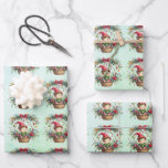 Christmas Elf In a Floral Basket Wrapping Paper Sheet<br><div class="desc">The cutest little elf sitting in a floral basket,  to wrap your little one's Christmas gifts in.
Same elf  on a coloured background,  that blend,  can be changed out by yourself,  or get them as they are. 
 Kids will want to keep this paper!</div>
