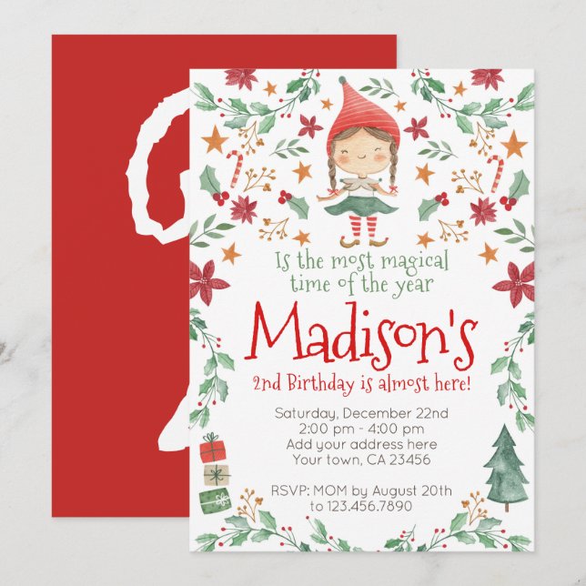 Christmas Elf Invitation (Front/Back)