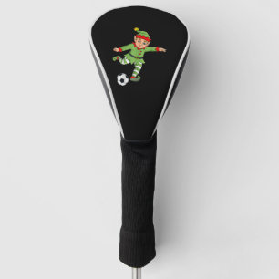 Christmas Elf Kicking Soccer Ball Funny Boys Girls Golf Head Cover