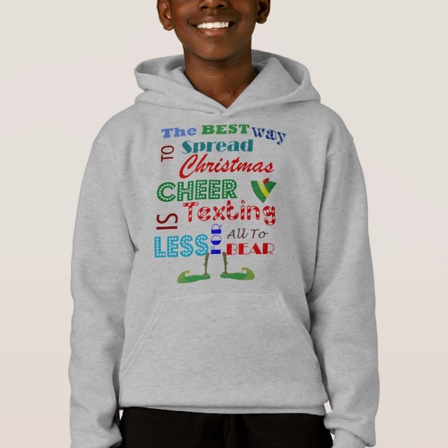 Christmas Elf Kids Hoodie Sweatshirt for Boys (Front)