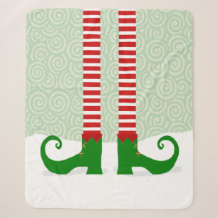 Christmas Elf Legs Sherpa Blanket