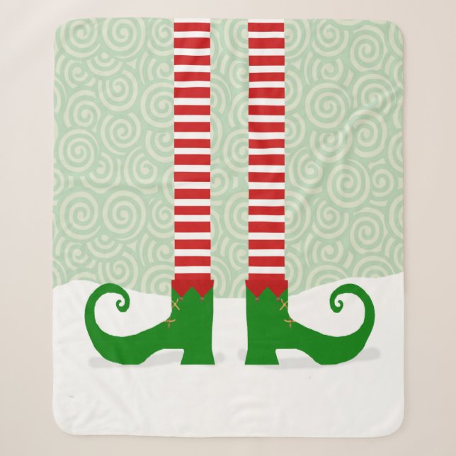 Christmas Elf Legs Sherpa Blanket (Front)