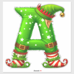 Christmas Elf Letter A Cartoon Character