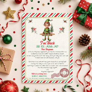 Christmas Elf Letter I’m Back Did You Miss Me Invitation