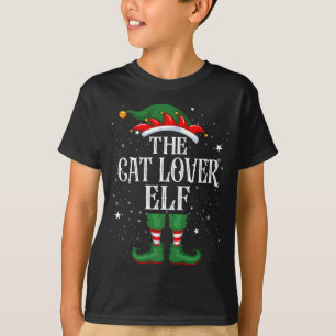 Christmas Elf Matching Family Funny The Cat Lover  T-Shirt