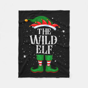 Christmas Elf Matching Family Group Funny Wild Elf Fleece Blanket