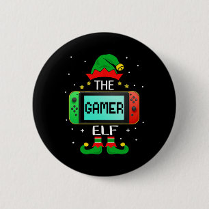 Christmas Elf Matching Gamer Family Gaming Boys Ki 2 Inch Round Button