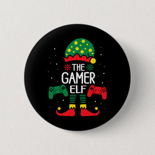 Christmas Elf Matching Gamer Family Gaming Boys Ki 2 Inch Round Button