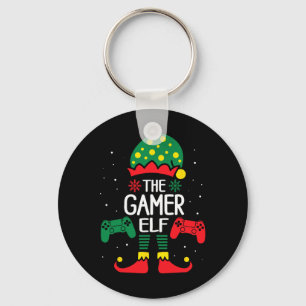 Christmas Elf Matching Gamer Family Gaming Boys Ki Keychain