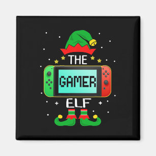 Christmas Elf Matching Gamer Family Gaming Boys Ki Magnet