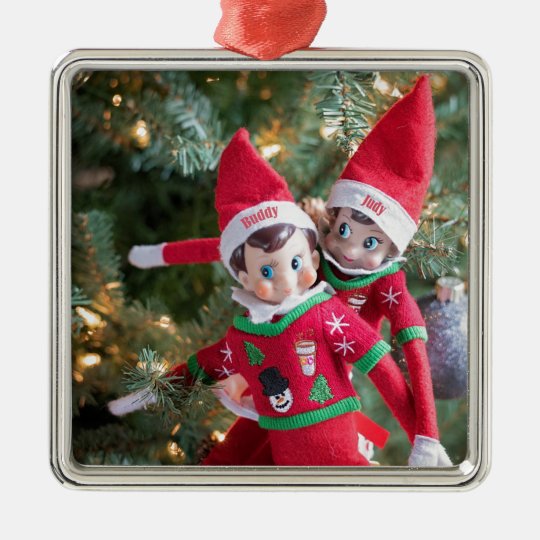 Christmas Elf Metal Ornament