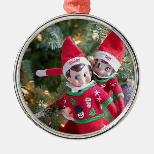 Christmas Elf Metal Ornament