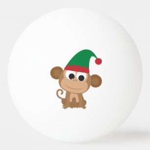 Christmas Elf Monkey Ping Pong Ball