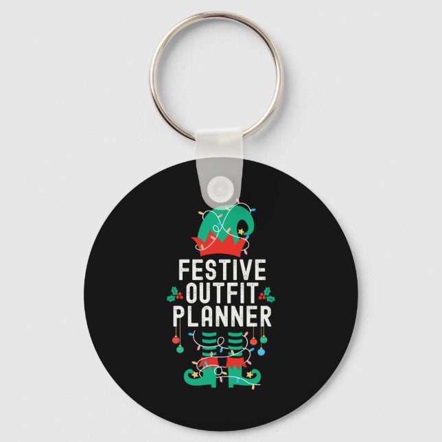 Christmas Elf Office Team Party Family Matching _1 Keychain (Front)