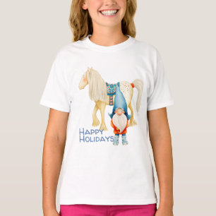 Christmas Elf or Gnome and Pony T-Shirt
