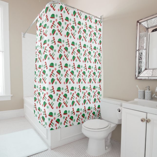 Christmas Elf Outfit Pattern Green Red (In Situ)