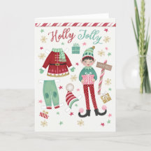 Christmas Elf Paper Doll Folded
