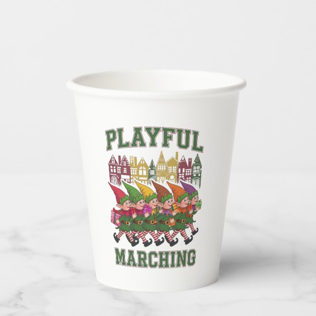 Christmas Elf Parade Paper Cups (Front)