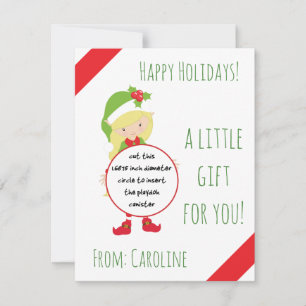 Christmas Elf Play Doh Card, favor card, holiday Invitation