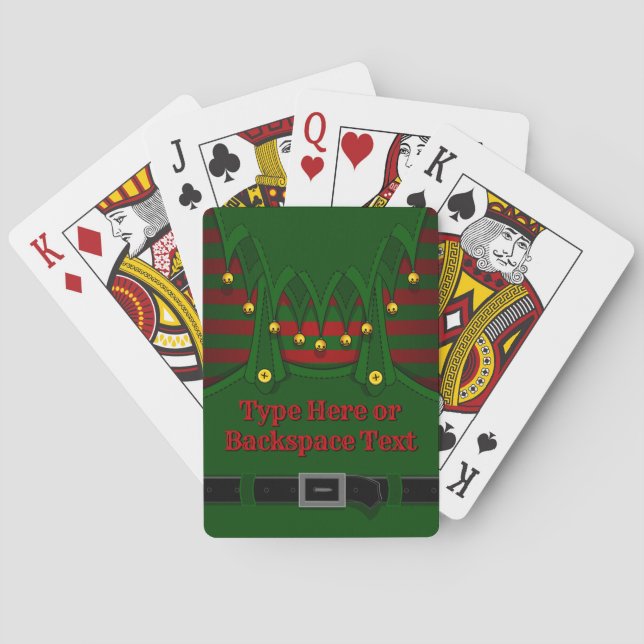 Christmas Elf Playing Cards Personalized Cards (Back)