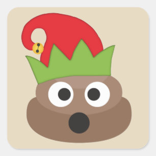 Christmas Elf Poop Emoji Stickers