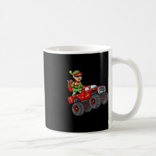 Christmas Elf Riding Monster Truck Boys Kids Famil Coffee Mug