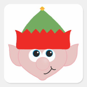 Christmas Elf Square Sticker