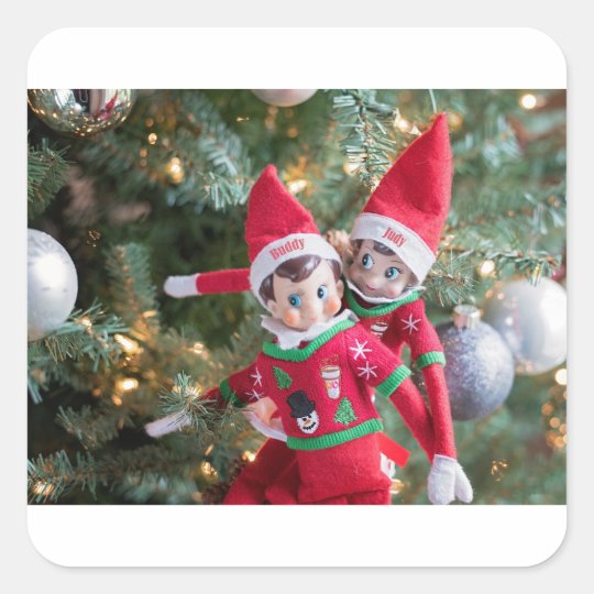 Christmas Elf Square Sticker