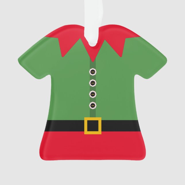 Christmas Elf Suit Figurine Personalized Ornament (Front)