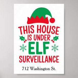 Christmas Elf Surveillance Add Your Address Small Poster