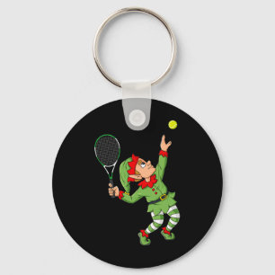 Christmas Elf Tennis Fun Boys Girls Kids Teens Xma Keychain