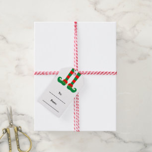 Christmas elf to and from gift tags with string