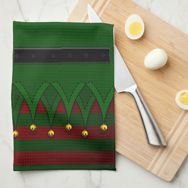 Christmas Elf Towel Custom Holiday Tea Towels (Quarter Fold)