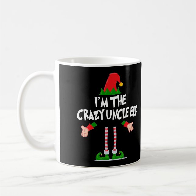 Christmas Elf Tshirt I'M The Crazy Uncle Elf Xmas  Coffee Mug (Left)