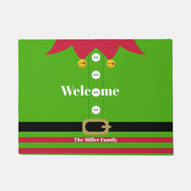 Christmas Elf Welcome Doormat (Front)