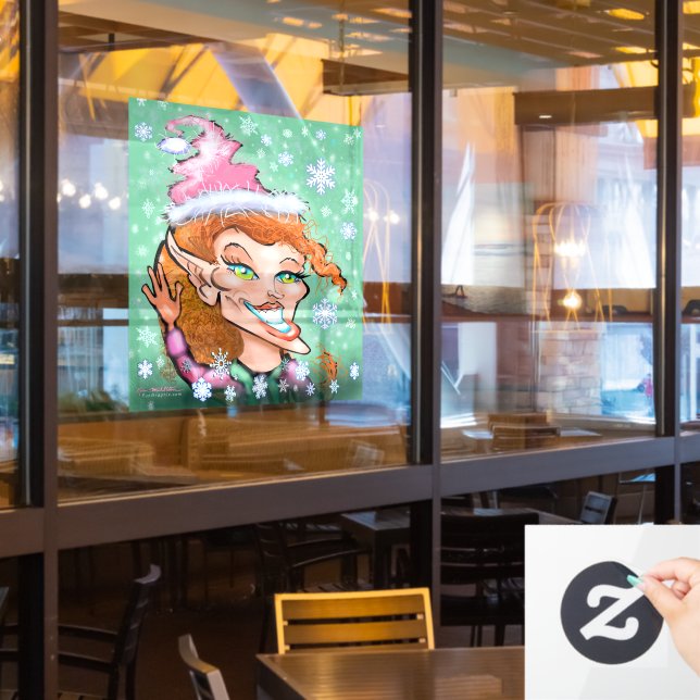Christmas Elf Window Cling (Restaurant Window)