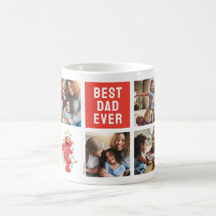 Christmas Elmo   Best Dad - Photo Collage Coffee Mug
