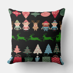 Christmas Elves and More Throw Pillow