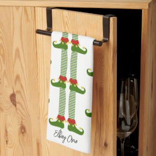 Christmas Elves Holiday ELFING CREW Festive Fun Kitchen Towel