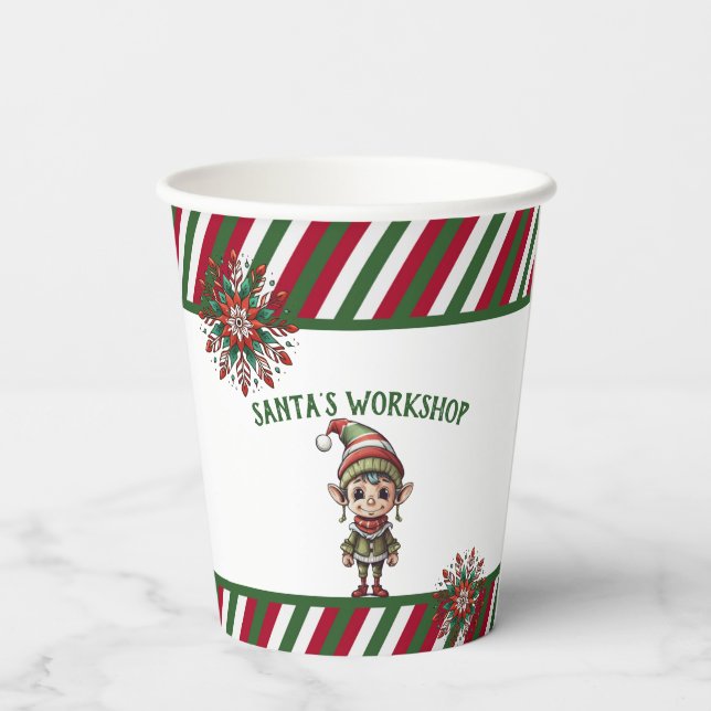 Christmas Elves Holiday Party Paper Cups (Back)
