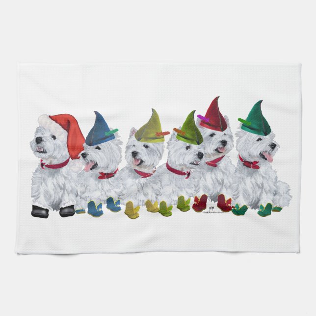 Christmas Elves Kitchen Towel (Horizontal)