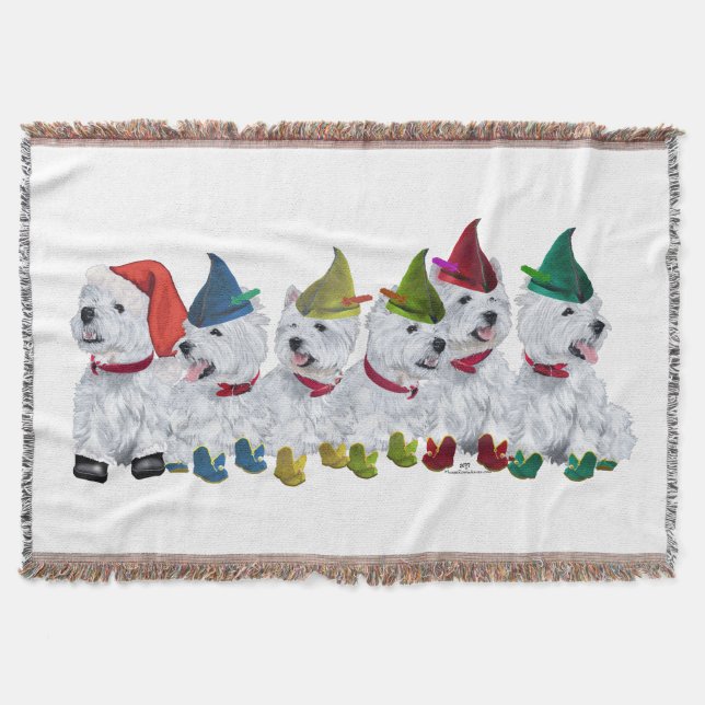 Christmas Elves Throw Blanket (Front)