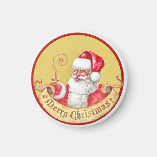 Christmas emblem: Santa Claus with golden wand Magnet