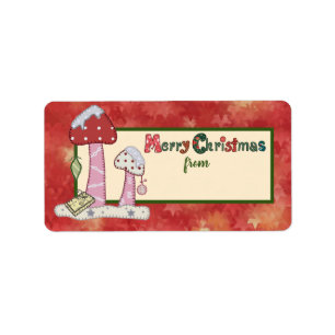 Christmas embroidery label