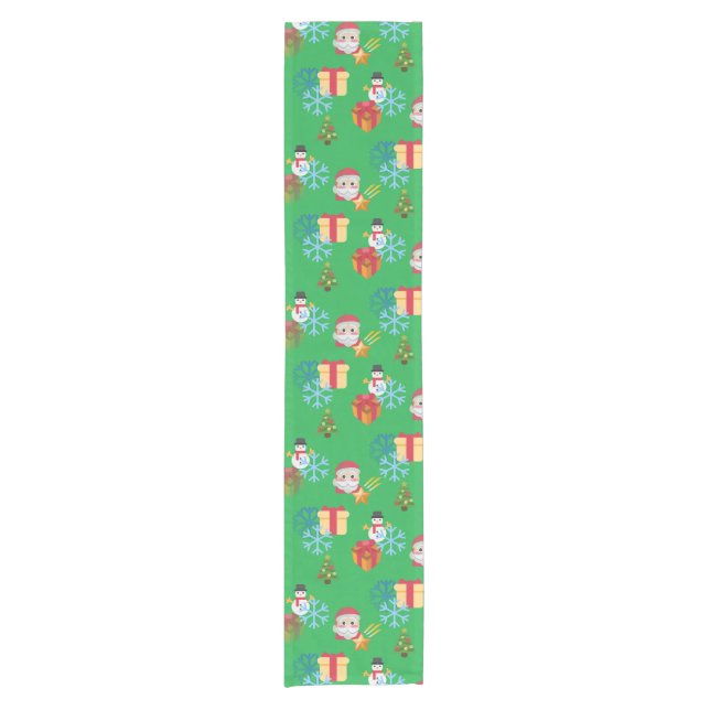 christmas emoji table runner cloth (Front)