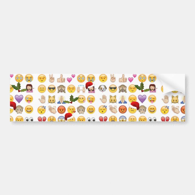 christmas emojis bumper sticker (Front)