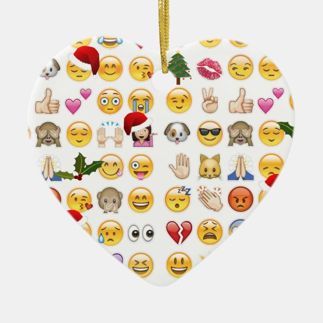 christmas emojis ceramic ornament (Front)
