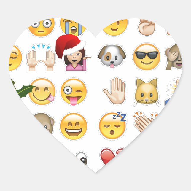 christmas emojis heart sticker (Front)